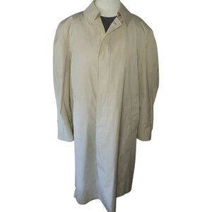 LONDON FOG Fully Removable Zip Lined Trench Coat Size 44 Regular USA Khaki Green